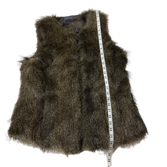 The Limited Forenza Brown Tan Shaggy Faux Fur Sleeveless Sweater Vest Sz M/L NWT - Picture 13 of 14